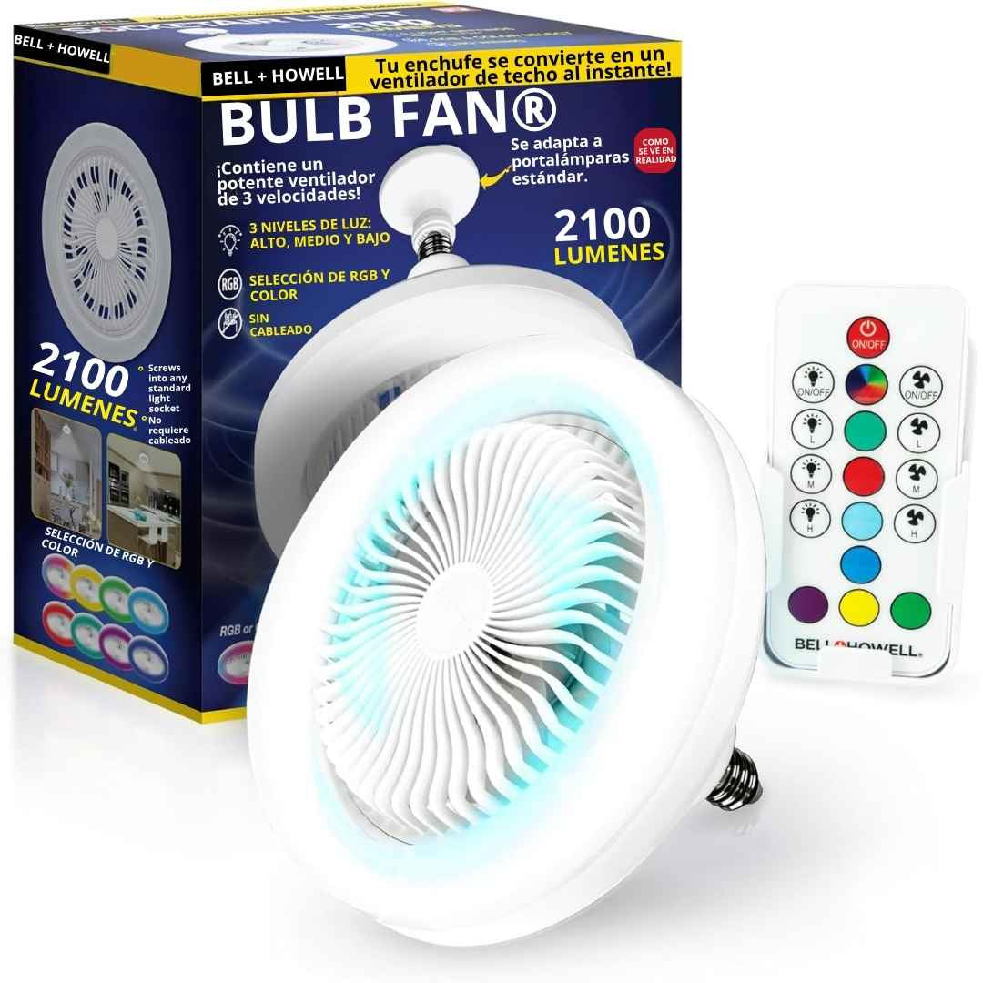 💡 Bulb Fan® - Ventilador de Techo Inalámbrico con Control Remoto 🌀📱