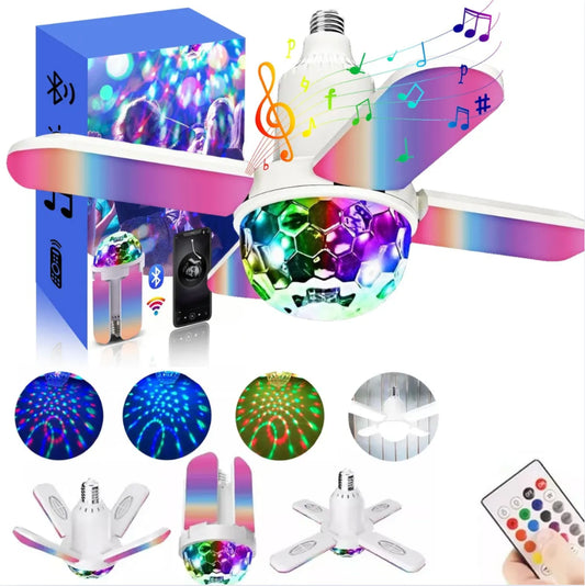 🌈  PROMO SEGUNDO PartyGlow 360® - Lampara LED con bocina y efectos de luces de colores 🔊 - DOWN