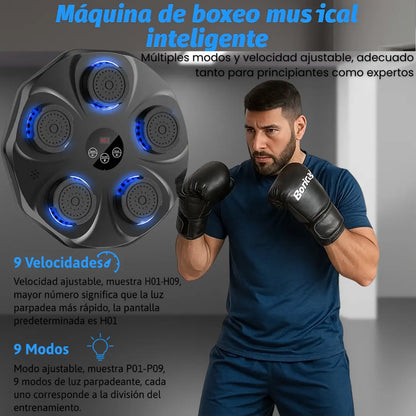 IronHit® - Maquina De Boxeo Con Bocina Bluetooth Y Juegos De Entrenamiento