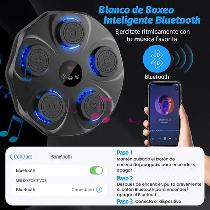 IronHit® - Maquina De Boxeo Con Bocina Bluetooth Y Juegos De Entrenamiento